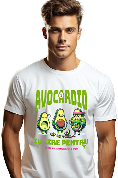 StoryGift Romania Tricou Barbati 3 Avocado La Sala Iubire Pentru Sport Cu Imp...