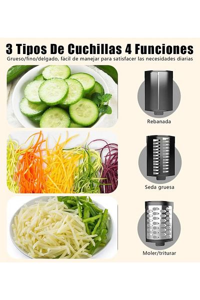 ET-LIFE 3 in 1 Electric Cheese Grater, Salad Shooter Maker for Vegetables Cucumber Carrots Cabbage Nuts