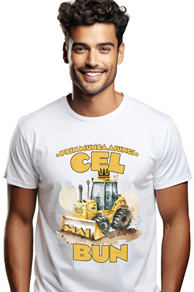 StoryGift Romania Men's T-Shirt Motivational Text Through Work You Become the...