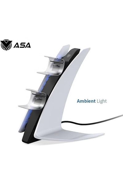ASA Dual USB Charging Station for PS5 DualSense Controller with LED Light Indicators/Fast Charging