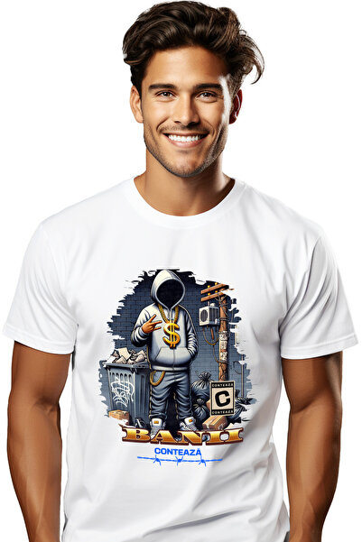 StoryGift Romania Tricou Barbati Banii Conteaza Gangster Cu Hanorac Si Medali...
