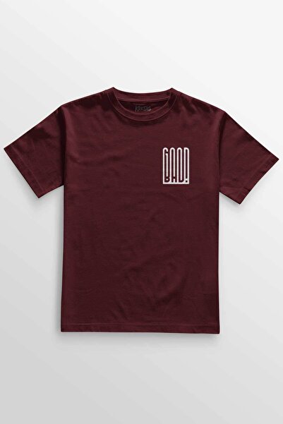 Kretas Burgundy majica dobra loša tipografija Štampano unisex T-shirt