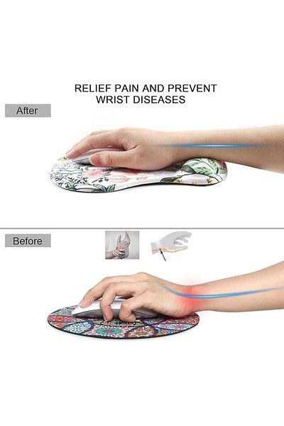 ICasso Mousepad, Floral Pattern, Neoprene, Multicolor, 9.05 x 7.49 inches
