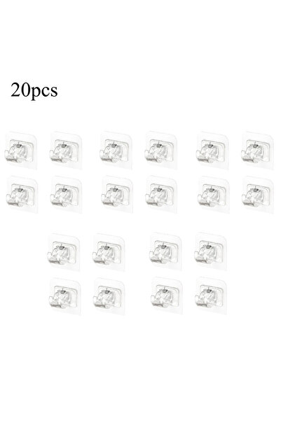 Choice مجموعة من 20 قطعة من خطافات ذاتية اللصق من 2/4/8 خطافات قضيب ستارة بدو...