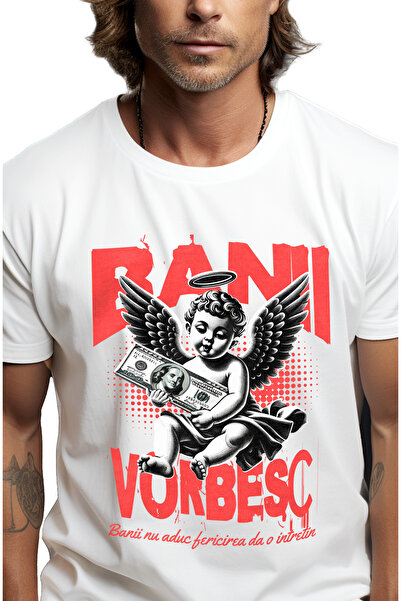 StoryGift Romania Tricou Barbati Banii Vorbesc - Inger Cu Dolari Americani Cu...