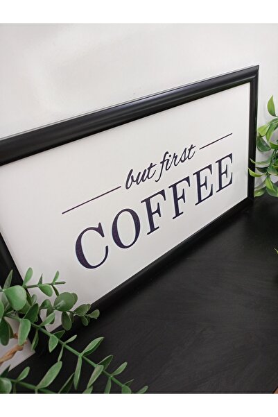 Wooden Factory But First Coffee but First Coffee Wooden Table with Plastic Frame