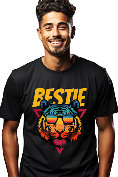 StoryGift Romania Tricou Barbati Bestie Cap De Tigru Cu Ochelarii De Soare Cu...