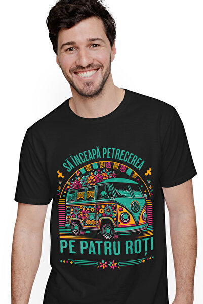 StoryGift Romania Tricou Barbati Sa Inceapa Petrecerea Pe Patru Roti Caravana...