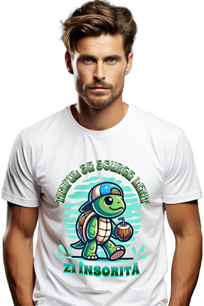 StoryGift Romania Tricou Barbati Timpul Se Scurge Lent, Zi Insorita Broasca T...