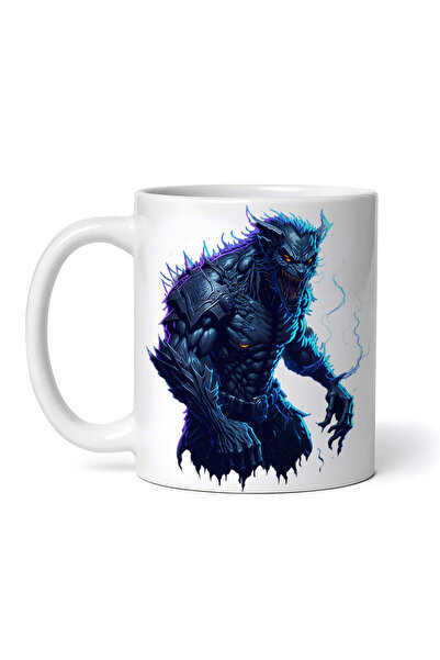 OEM Εξατομικευμένη λευκή κούπα, Θυμωμένος Λυκάνθρωπος, INOVATIX®. 330ml