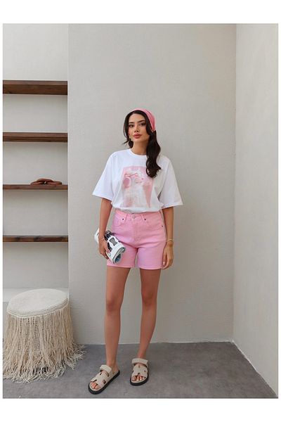 ESRAHELVACI Pink Bermuda Shorts