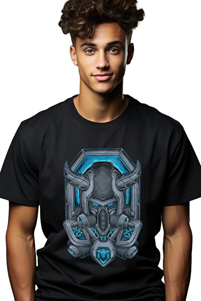 StoryGift Romania Tricou Barbati Cu Luptator, Mecha, Viking, Coarne, Sf, Robo...