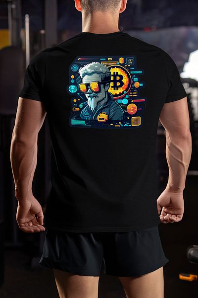 StoryGift Romania Tricou bărbătesc Hacker cu ochelari Bitcoin, simbol Bitcoin, monedă virtuală, criptomonedă, dragoste Stg