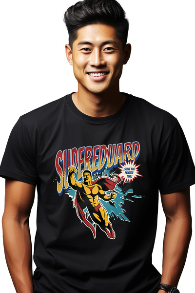 StoryGift Romania Tricou Barbati Super Eduard, Supererou Sunt Aici Pentru Tin...