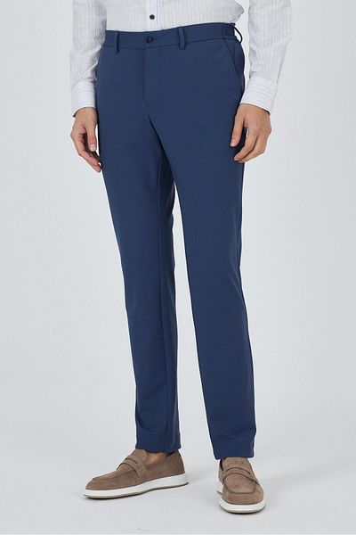 İmza Navy Blue Flexible Side Pocket Casual Slim Fit Jogger Trousers 1003250162