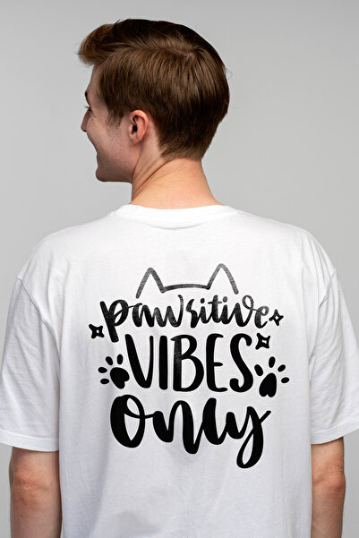 StoryGift Romania Tricou Barbati Cu Labute Si Mesajul "pawsitive Vibes Only" ...