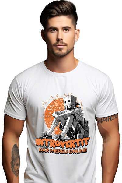 StoryGift Romania Tricou Barbati Barbat Cu Cu Cutie De Carton Pe Cap Introver...