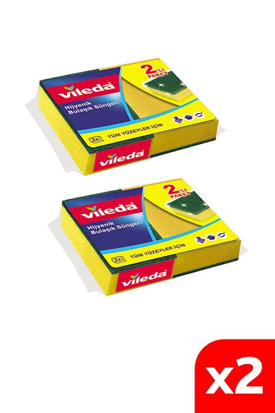 Vileda Green Classic Flat Sponge - 2 Pack of 2