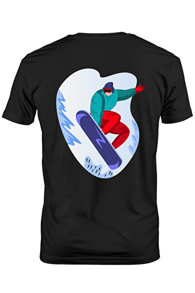 StoryGift Romania Tricou Barbati Cu Zapada, Sport, Iarna, Snowboard, Cu Impri...