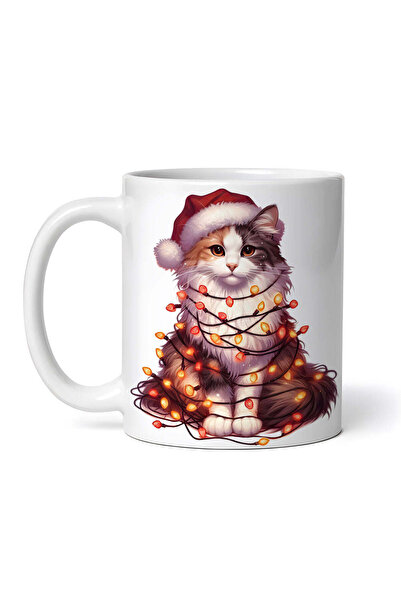 OEM Cană albă personalizată, pisică turcească de Crăciun, INOVATIX®. 330ml