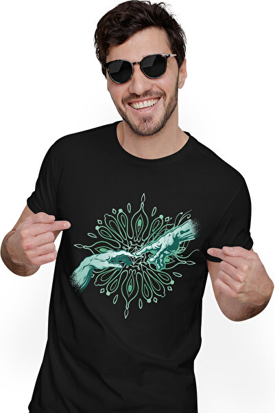 StoryGift Romania Tricou Barbati Personalizat Degetul Lui Dumnezeu, Abstract,...