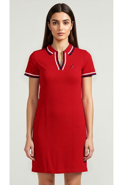 Nautica Short sleeve Premium Cotton Knee length Dress