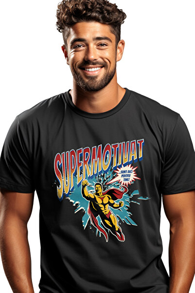 StoryGift Romania Tricou Barbati Super Motivat Supererou Sunt Aici Pentru Tin...