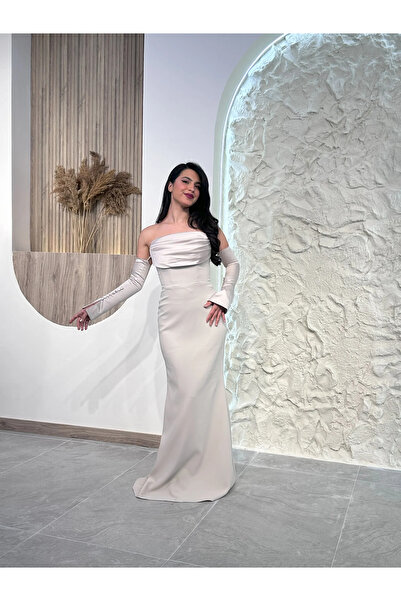 Kyra Studios فستان سهرة بيج 1068