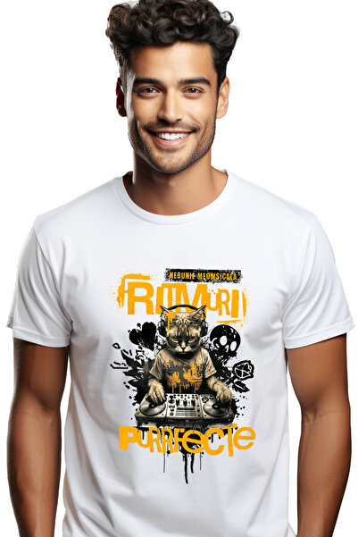 StoryGift Romania Tricou Barbati Ritmuri Purrfecte, Nebunie Meowsicala Cu Imp...