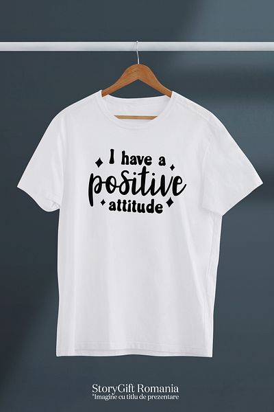 StoryGift Romania Men's T-shirt for those who have a positive attitude with print on the front, 100% Cotton, STG