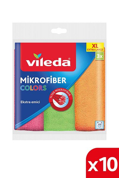 Vileda 3-pack Microfiber Cleaning Cloth - 10 Pack,XL36x38