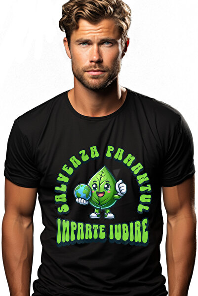 StoryGift Romania Tricou Barbati Frunza Salveaza Pamantul Imparte Iubirea Cu ...