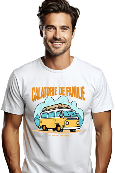 StoryGift Romania Tricou Barbati Calatorie De Familie Caravana Aventura Iubir...
