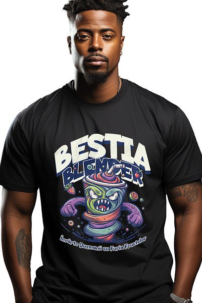 StoryGift Romania Tricou Barbati Bestia Blender Invarte Dusmanii Cu Imprimeu Pe Fata, 100% Bumbac, Negru, S Stg