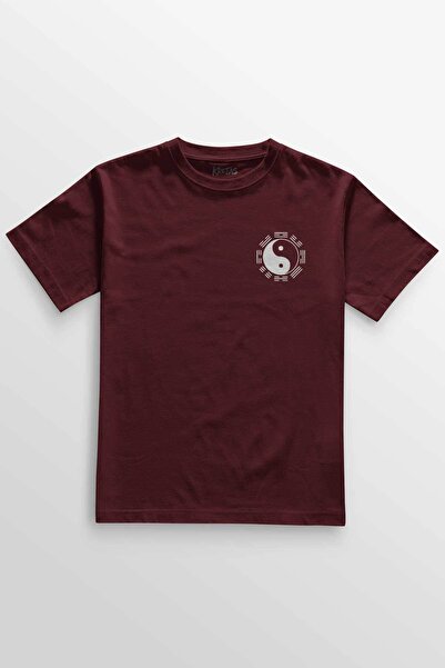 Kretas Burgundy majica crno-bela Ying Yang Pokemon Minimal Štampano Unisex T-...