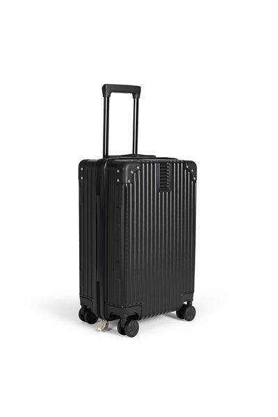 Delta Livoo VOY007 cabin suitcase with swivel wheels, durable ABS shell, black