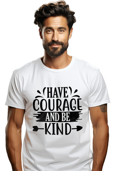 StoryGift Romania Tricou Barbati Cu Mesajul Motivational "ai Curaj Si Fii Bun...
