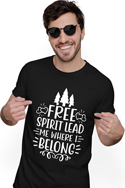 StoryGift Romania Tricou Barbati Cu Brazi Si Inimioare Cu Mesajul "free Spiri...