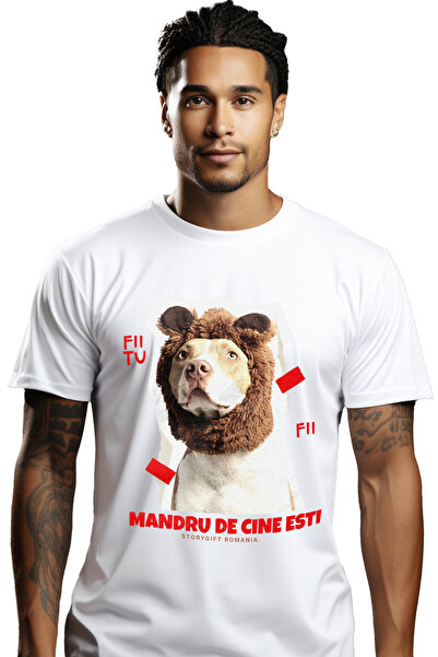 StoryGift Romania Tricou Barbati Text Motivational Fii Tu Caine Cu Palarie De...