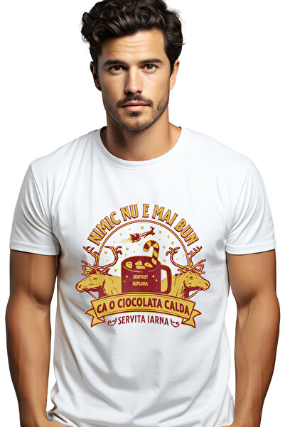 StoryGift Romania Tricou Barbati Nimic Nu E Mai Bun Ciocolata Calda Craciun C...