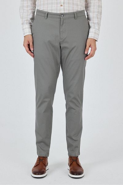 İmza Smoked Gabardine Side Pocket Straight Leg Comfort Fit Cotton Casual Chino Trousers 1003250121