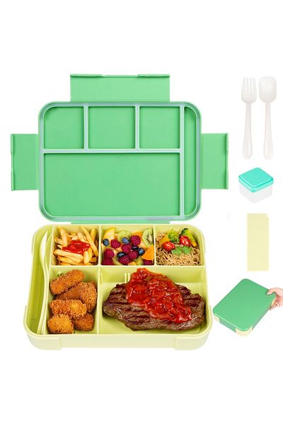 Choice 1330ml 0016 Green Yellow Adorable Pattern Kids Lunch Box Portable Divided Microwave Oven Bento Box L