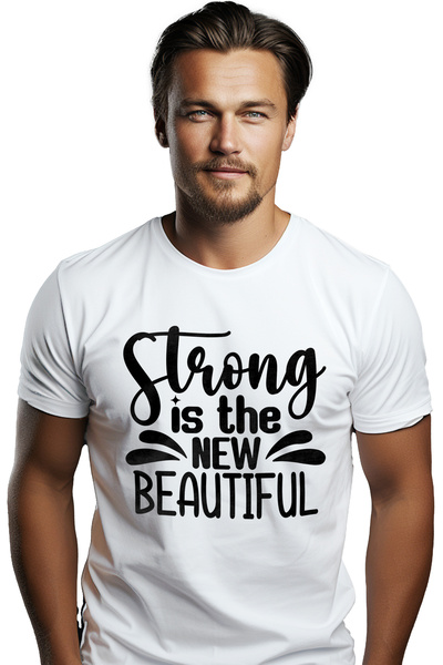 StoryGift Romania Tricou Barbati Cu Mesajul "puternic Este Noul Frumos" - Sal...