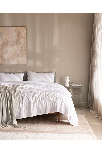 Madame Coco Justine King Size 100% Cotton Bedding Set - White/Blue