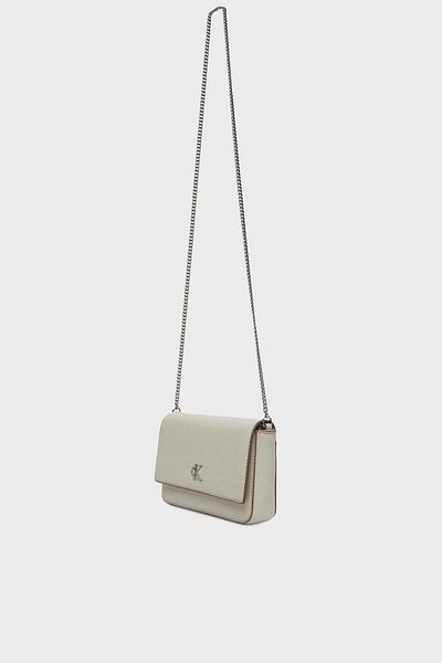 Calvin Klein White Minimal Monogram Crossover Bag