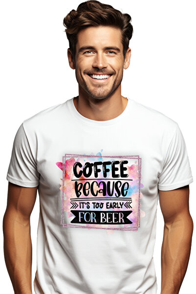 StoryGift Romania Tricou Barbati Cu Mesajul "coffee, Because It's Too Early F...