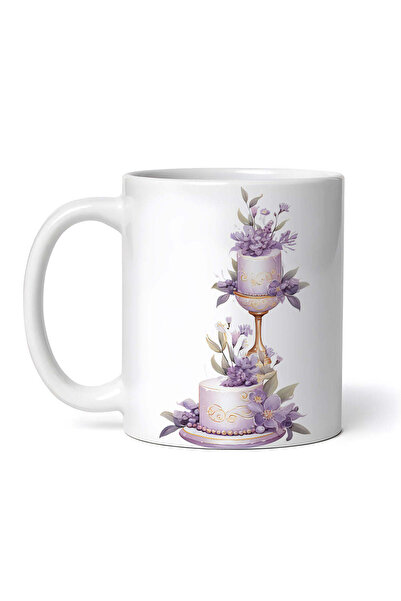 OEM Cană albă personalizată, Tort cu mărgele și tort într-o cană înaltă, INOV...