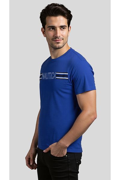 Nautica Logo Regular Fit Premium Cotton Crew Neck T-shirt