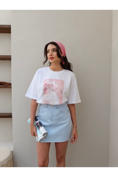 ESRAHELVACI Bebe Mavi Mini Denim Etek