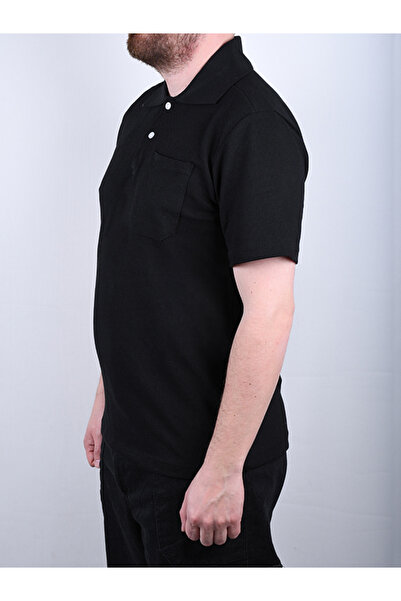 By Okat Polo Neck Work T-Shirt with Pockets Short Sleeves Durable Fabric for Work Use